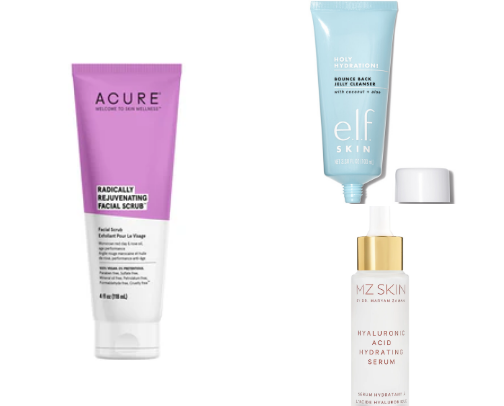 Facial skin products cover photo collage