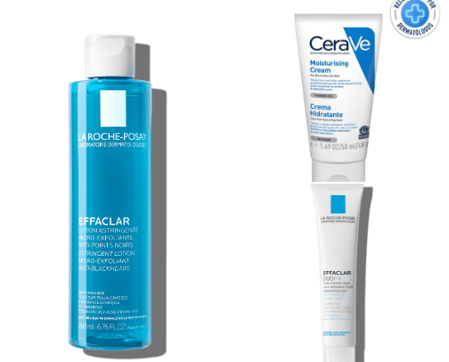 Skincare products for oily skin cover photo collage
