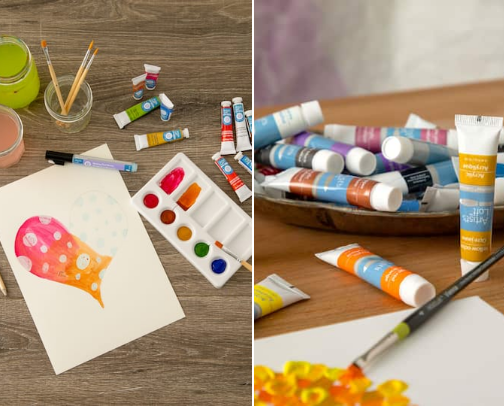 art supplies cover photo collage