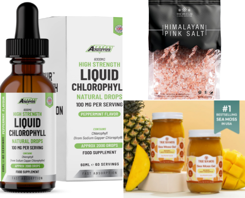 My health go tos: detox, superfoods and good diet cover photo collage