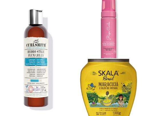 Curly hair products cover photo collage