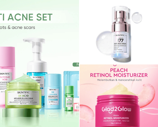 Rekomendasi skincare cover photo collage