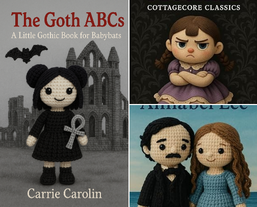 Cottagecore Classics Goth Baby Books cover photo collage