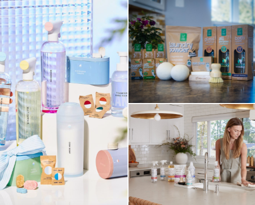 Clean & Simple Vibes Natural Cleaning Essentials 	Home Detox Must-Haves 	Fresh & Clean Picks Green Cleaning Staples Eco Clean Favorites cover photo collage