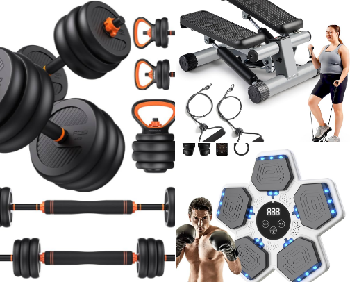 Gym equipment cover photo collage