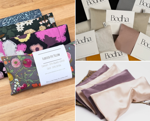 Yoga Eye Pillows That Finally Got Me To Actually Relax In Savasana cover photo collage