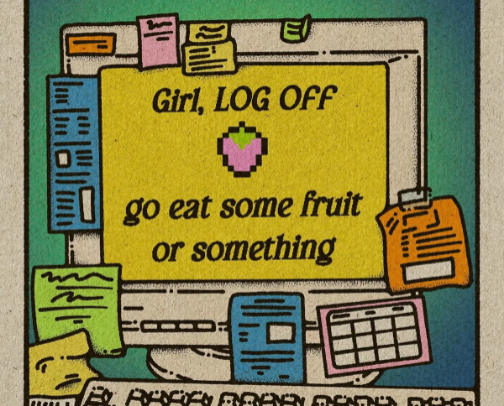 Logging Off! cover photo collage