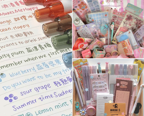 Cute stationery for school 💕 cover photo collage