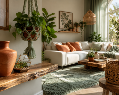 27 Cozy Renter‑Friendly Boho Decor Hacks: Reclaimed Wood Floating Shelves, Macramé Accents & More cover photo collage