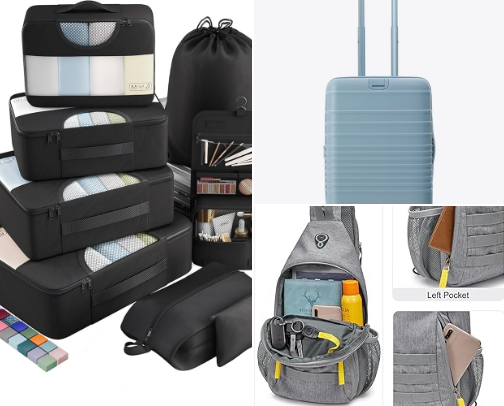 All the items I used on my trip to Europe and Great Britain! Travel Essentials! cover photo collage