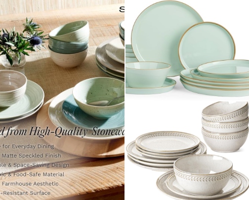     Coastal Tableware for a Beautiful Table cover photo collage