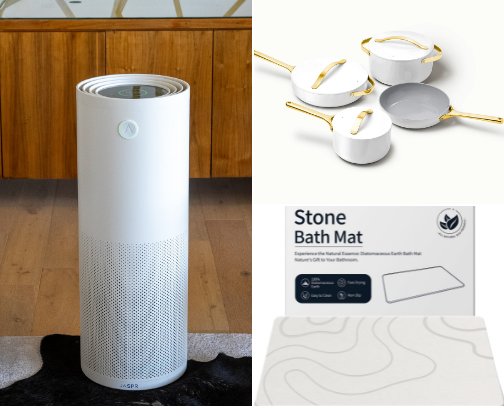 home items for the wellness girlies cover photo collage