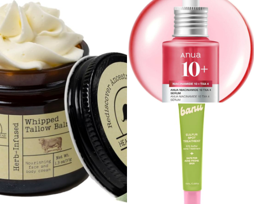my holy grail skincare products cover photo collage