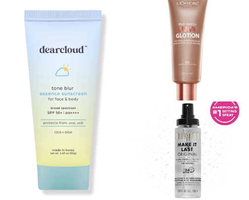 face products + face makeup cover photo collage