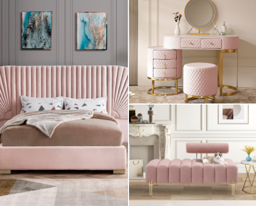 Soft Pink Dreamy Bedroom Finds cover photo collage