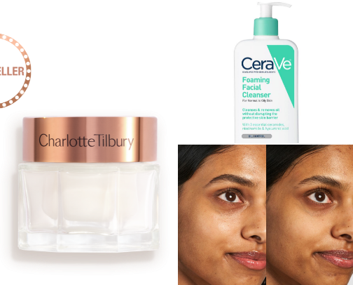 Products for flawless makeup cover photo collage