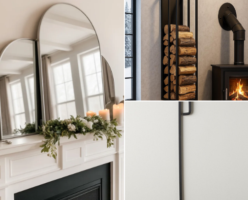 Everything You Need for a Cozy Fireplace Setup cover photo collage