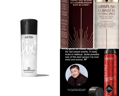 Setting spray cover photo collage