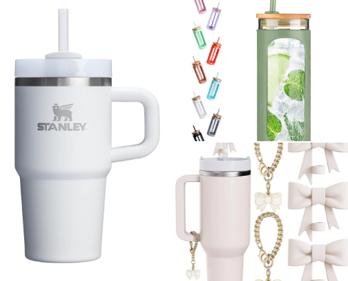 Affordable tumblers and cute accessories cover photo collage