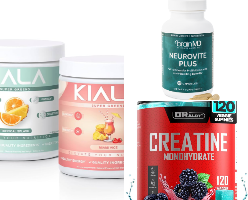 Supplements I love as a gym mom who is 25lbs down! cover photo collage