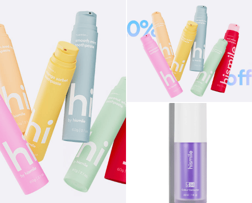 HiSmile teeth whitening cover photo collage