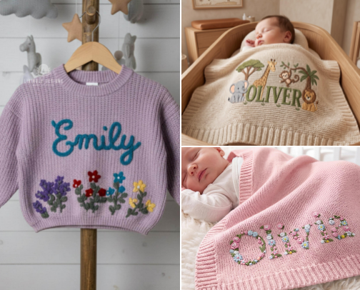 ​Luxury Handmade Baby Embroidery & Keepsake Gifts for Newborns cover photo collage