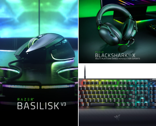My Razer loadout: mice, keyboards and headsets cover photo collage