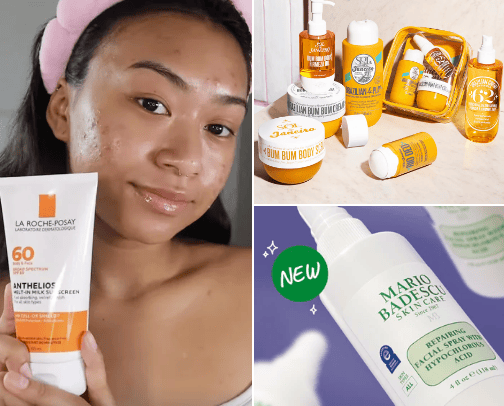Beauty Products/ skincare cover photo collage