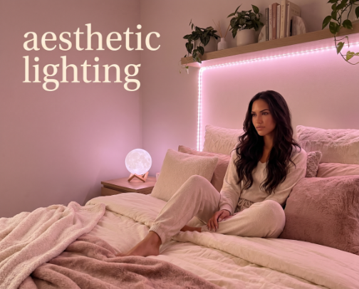 Aesthetic Lighting Bestsellers 🤍 | Most-Searched Viral Sunset Lamps & Star Projectors cover photo collage