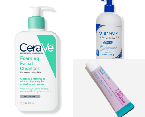 Sensitive and acne prone skin cover photo collage