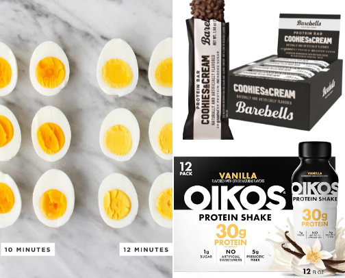 Favorite low cal + high protein meals & snacks 👩‍🍳 cover photo collage