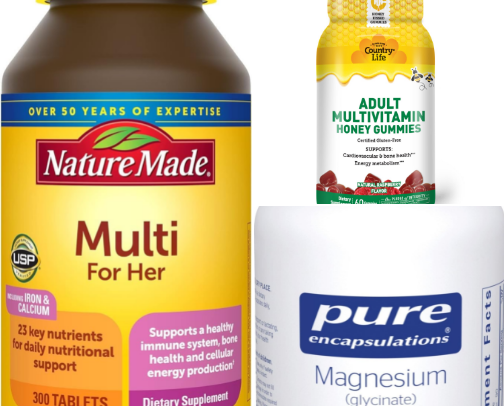 Supplements and multivitamins to maintain endurance. cover photo collage