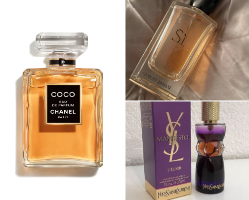 Women perfumes cover photo collage
