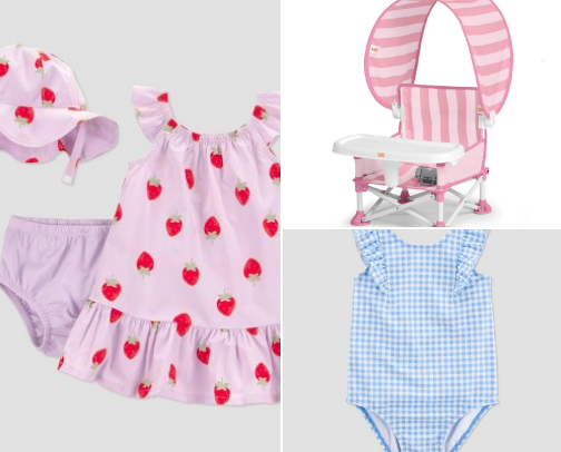 Baby girl summer items cover photo collage