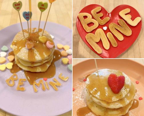 Cute Valentines Day Pancakes cover photo collage