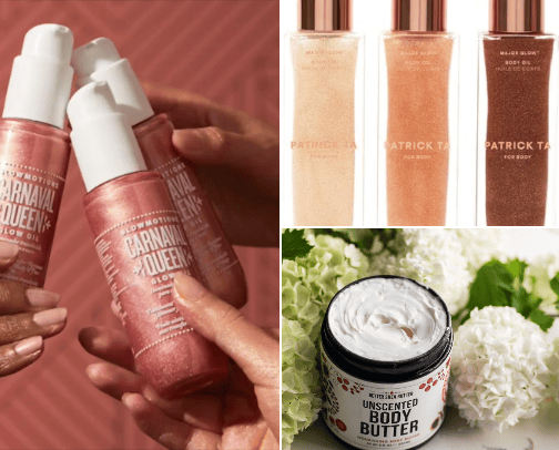 Glow up 🌟🌟🌟Powder, fondations, skenfinish, serums cover photo collage