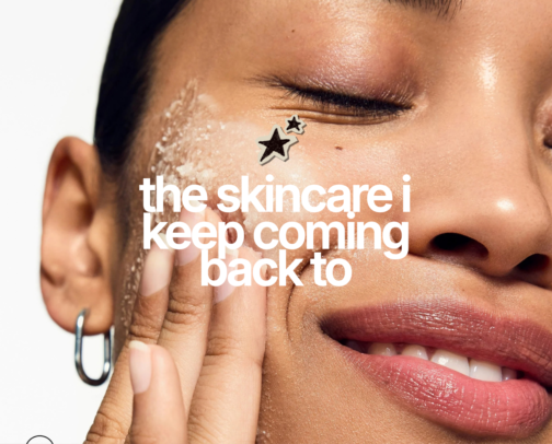 the skincare i keep coming back to 🫧 🧴 🤍 cover photo collage