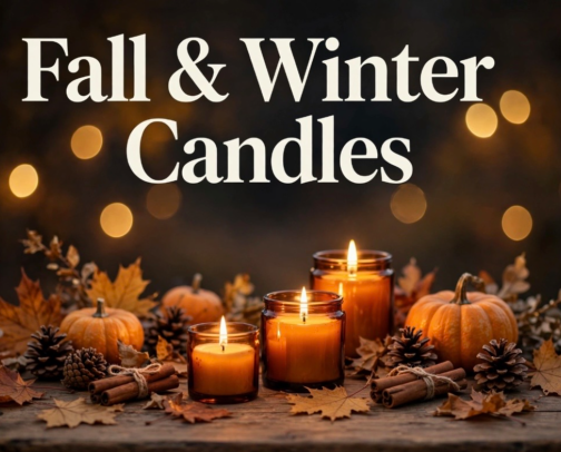 Fall and Winter Cozy Candles cover photo collage