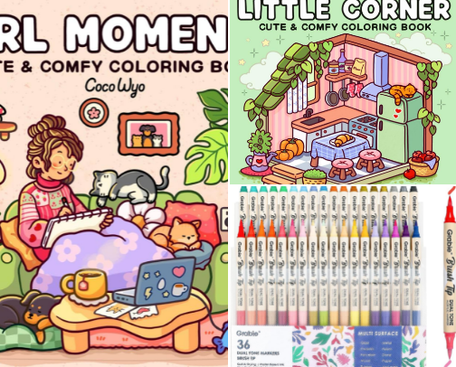cozy coloring cover photo collage