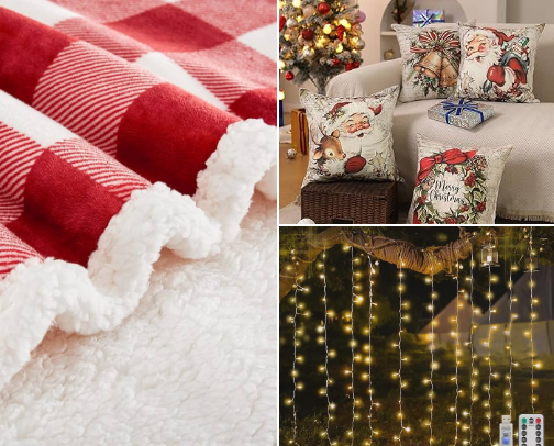 ✨ Cozy Christmas Corners – Warm Lights, Soft Blankets & Magical Holiday Decor cover photo collage