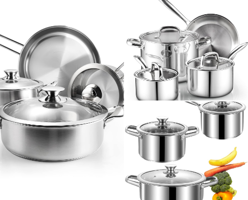Best Stainless Steel Pots and Pans Sets cover photo collage