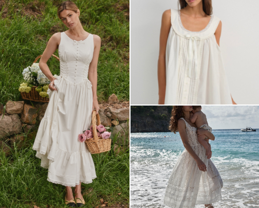 Frolicking-Appropriate White Dresses for Dreamy Days in the French Countryside cover photo collage