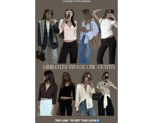 MINIMALIST FRUGAL CHIC OUTFIT INSPO  EFFORTLESS CLASSY STYLE ON A BUDGET cover photo collage