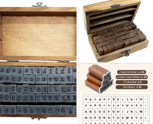 Download - Creative set: 70Pcs Wooden Rubber Alphabet Letter Number Stamps, Rectangular, Capital & Lower Case, DIY Craft Card Making, Scrapbooking Supplies (Dark Wooden) set cover photo collage