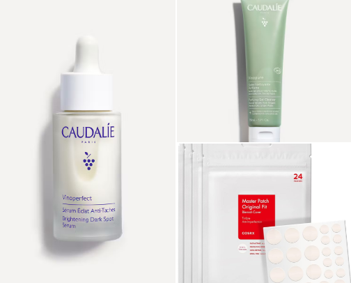 Acne safe skincare & makeup cover photo collage