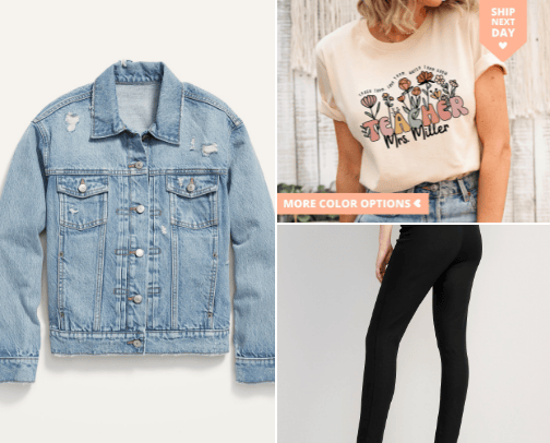 teacher outfits cover photo collage