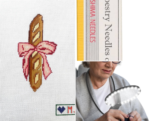 My favorite tools for needlepoint (and my canvas wishlist) cover photo collage
