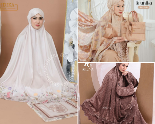 Rekomendasi mukena cantik cover photo collage