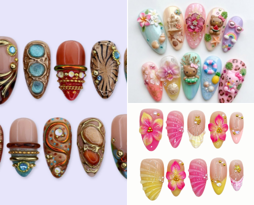 Nail inspo / Press on nails cover photo collage