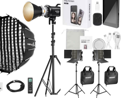Lighting and accessories cover photo collage